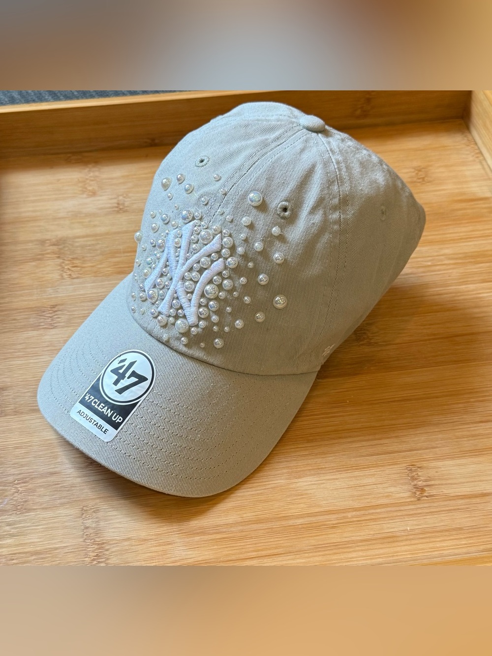 '47 NY Pearl Embellished Baseball Cap - Gray